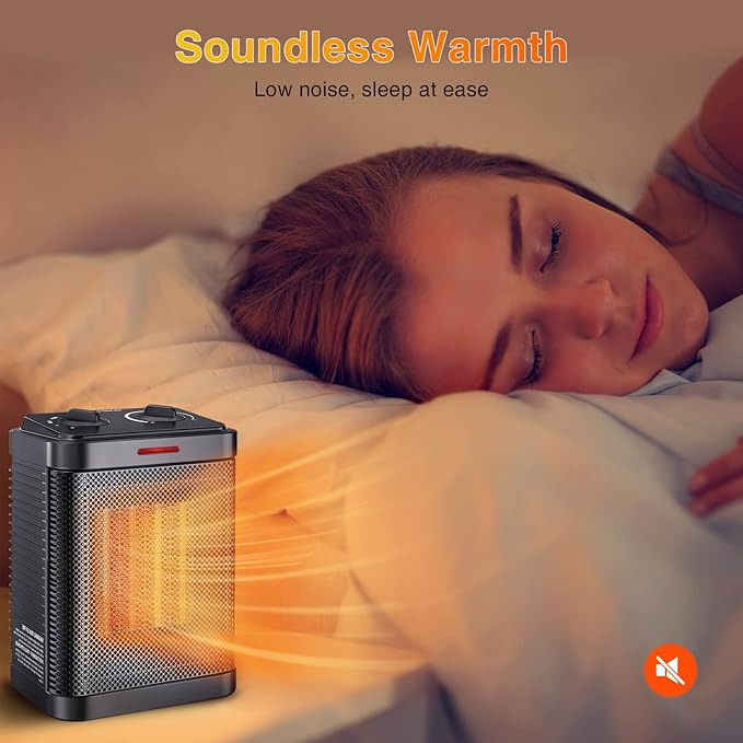 Moonsun 1500W Fast Heating PTC Space Heater - 80° Oscillation, Eco Mode, Remote Safe Quiet Portable Heater for Indoor Home/Office/Bedroom