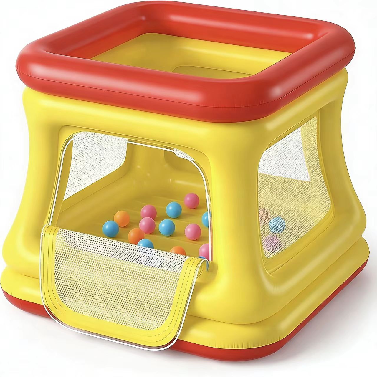 Moonsun 3-in-1 Inflatable Bounce House for Toddlers 1-3 - Ball Pit/Trampoline, Indoor/Outdoor w/ Pump & Safety Net
