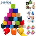 Self Adhesive Bandage Wrap, 2" x 5 Yards Elastic Sports Bandages, Breathable Cohesive Bandage Elastic Tape Vet Wrap for Pets, Athletic, Sports, Wrist, Knee, Ankle, Rainbow Colors