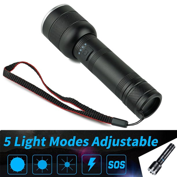 100000 Lumens Powerful Flashlight, Super Bright Rechargeable LED Handheld Flashlights for Hiking Hunting Camping Zoomable Outdoor Flashlights