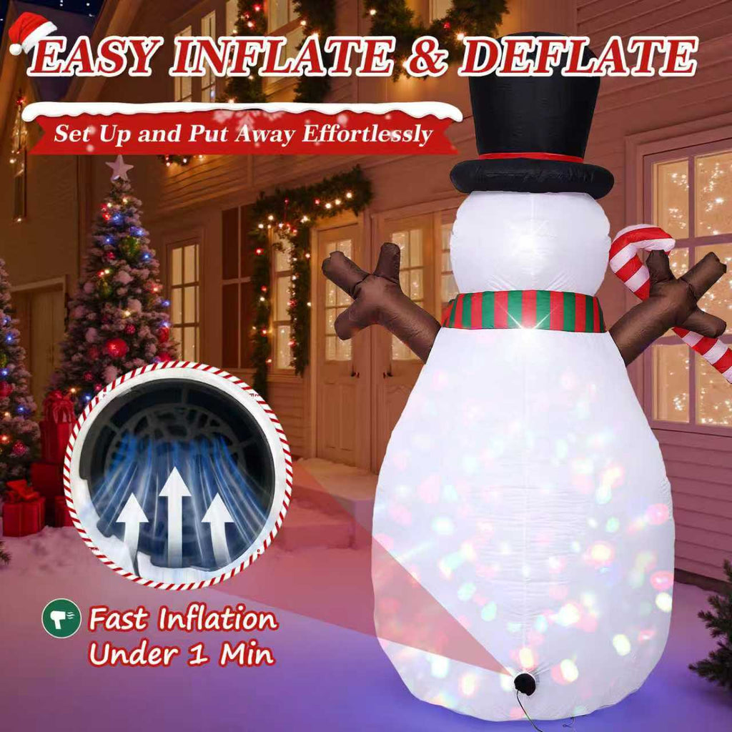 8 FT Christmas Inflatables Snowman Outdoor Decorations Blow Up Yard Decoration with LED Lights Built-in for Xmas Holiday Party Indoor