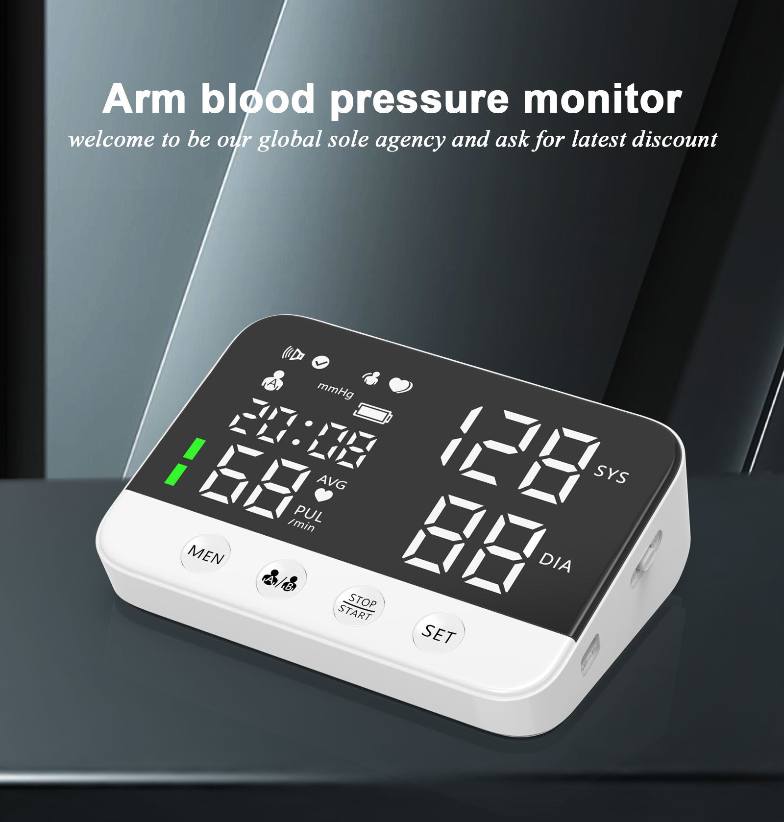Moonsun Blood Pressure Monitor Upper Arm, 8.7-17'' Adjustable Blood Pressure Cuff for Home use, LED Color Backlit Screen