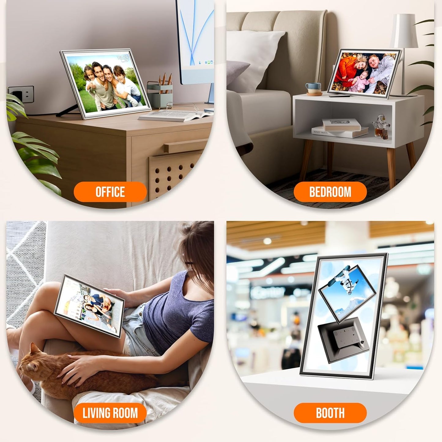 Smart WiFi Digital Picture Frame - 15.6-inch Full HD Touchscreen, 64GB Electronic Photo Frame Wall Mountable for Home Decor