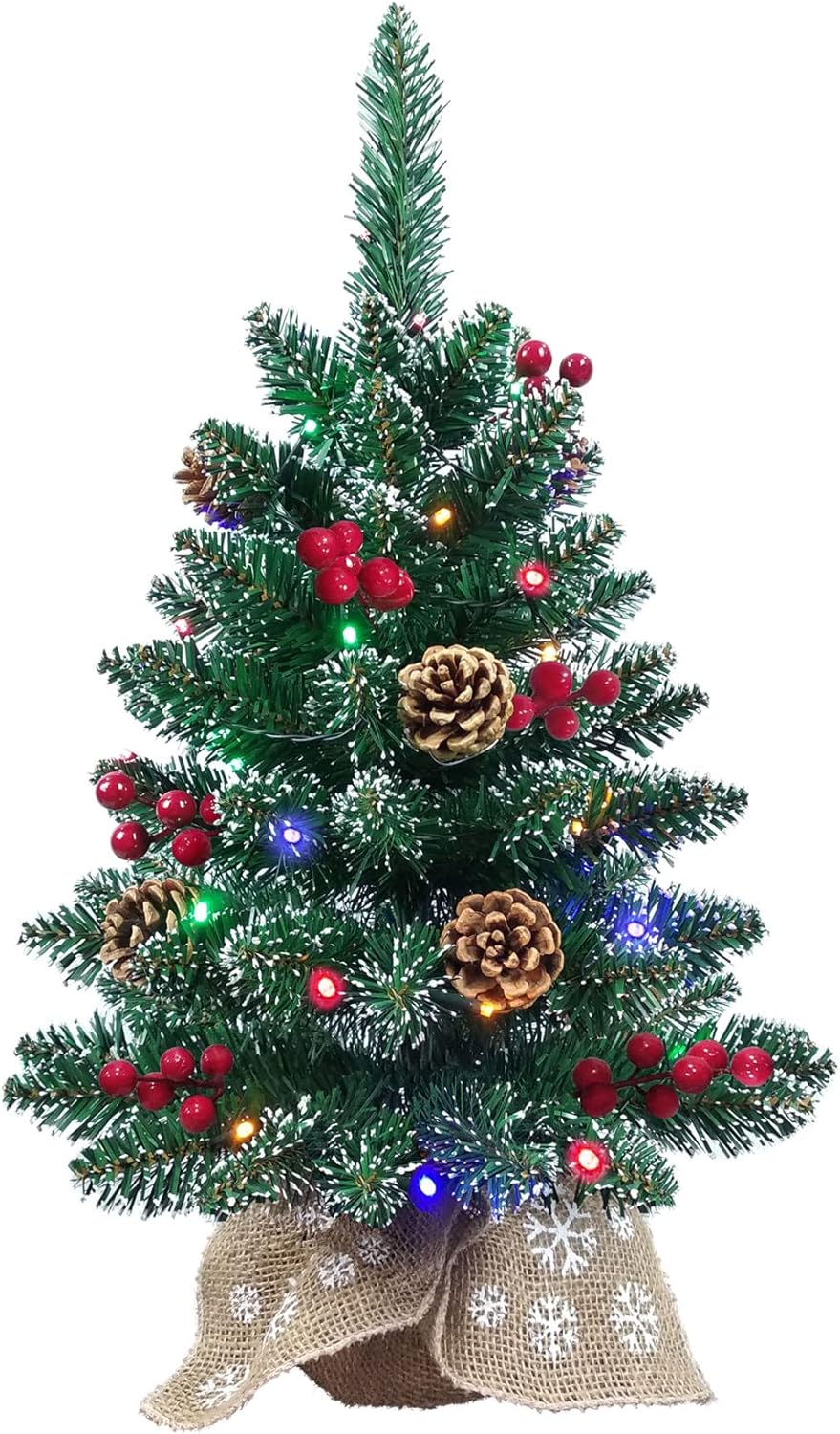 Tabletop Christmas Tree Prelit 24 Inch Mini Christmas Tree for Desktop Decorating