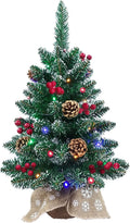 Tabletop Christmas Tree Prelit 24 Inch Mini Christmas Tree for Desktop Decorating