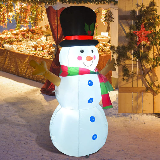 4 FT Christmas Inflatables Snowman Outdoor Decorations Blow Up Yard Decoration with LED Lights Built-in for Xmas Holiday Party Indoor