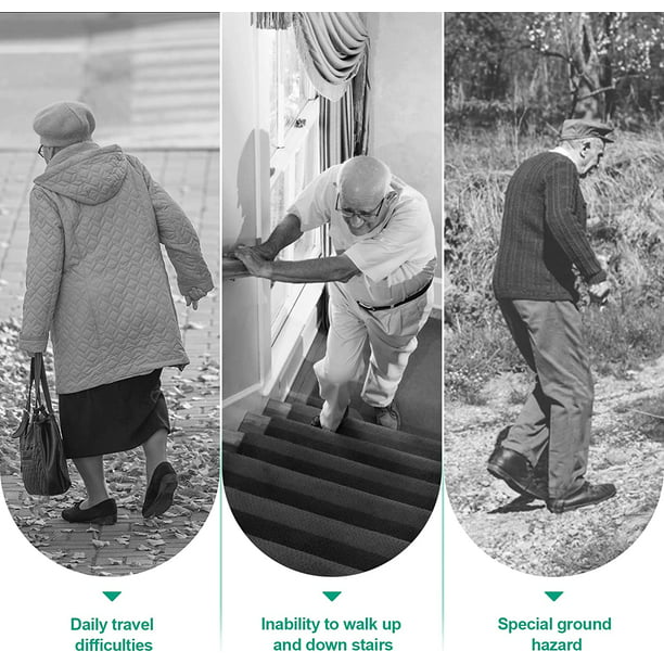Walking Canes, 10 Levels Adjustable Canes for Walking, Comfort Grip Handle, Pivoting Quad Base Standable Walking Cane for Women,Men,Seniors Adults Black