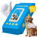 MoonSun 20 Count Pet Glove Wipes for Dogs, Fur Glove Wipes for Daily Care and Traveling
