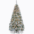 5ft Pre-lit Snow Flocked Artificial Christmas Tree Holiday Decoration w/ Metal Stand