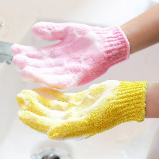 6 Pairs Exfoliating Shower Gloves, Stretch Body Scrubber Loofah Gloves, Exfoliating Dual Texture Bath Gloves for Shower, Spa, Massage, Family Scrubbing Glove for Women Men