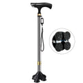 Walking Cane, 10 Levels Adjustable Cane for Men Women, Pivoting Quad Base