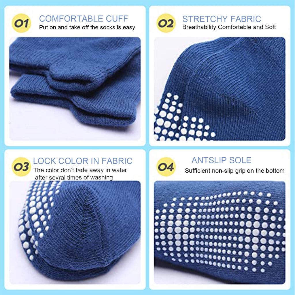 8 Pairs Baby Socks with Grippers, Non Slip Grip Baby Socks for 12-36 Months Infants Newborn Toddlers Boys Girls