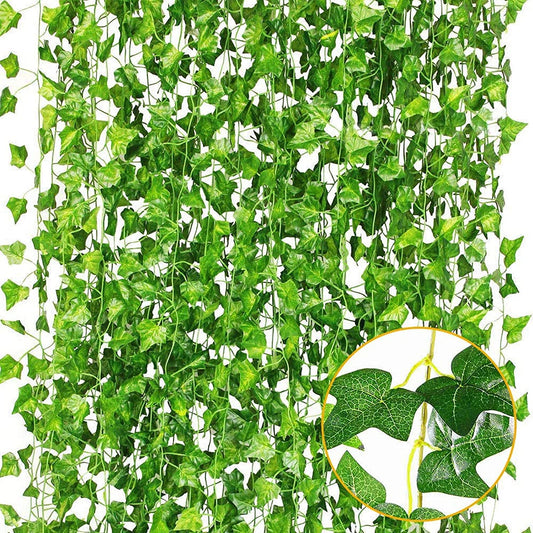 MOONSUN 79 Feet Fake Greenery Garlands Hanging Artificial Ivy Leaf Leaves Grass Plants Vine