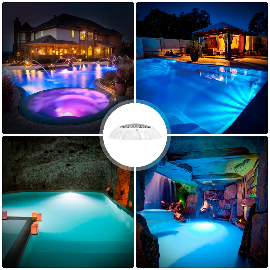 Submersible Pool Lights with Remote RF, 9" X 9" X 2" Submersible Led Lights Waterproof IP68, LED Underwater Lights, Colors Changing Pond Lights