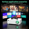WiFi Projector, 1080P Supported Mini Outdoor Projector, Portable Movie Projector for Home Theater Compatible with TV Stick HDMI USB AV