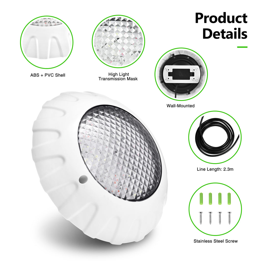 Submersible Pool Lights with Remote RF, 9" X 9" X 2" Submersible Led Lights Waterproof IP68, LED Underwater Lights, Colors Changing Pond Lights