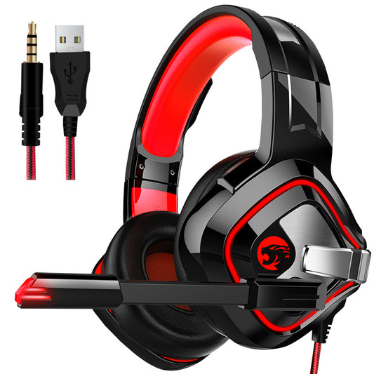 Gaming Headset for PS4 PS5 Xbox One, Gaming Headpphones with Mic Stereo Surround Sound Headphones Noise Canceling,Red