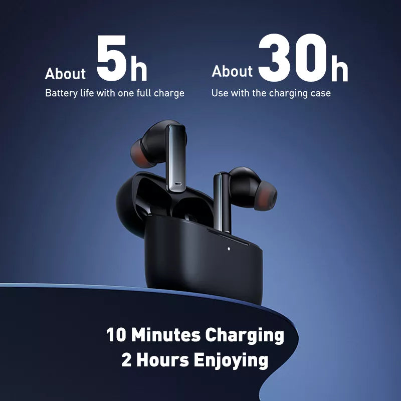 True Wireless Earbuds Bluetooth Headphones with Wireless Charging Case IPX8 Waterproof Stereo Earphones in-Ear Built-in Mic Headset Premium Deep Bass for Sport Black