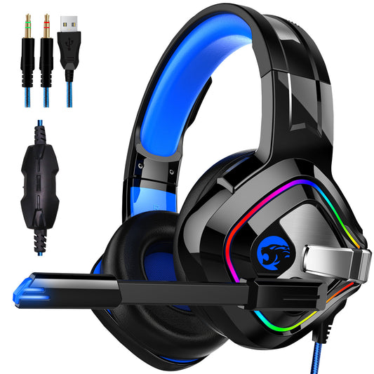 Gaming Headset for PS4 PS5 Xbox One, Gaming Headphone with Mic Stereo Surround Sound Headphones Noise Canceling,Black