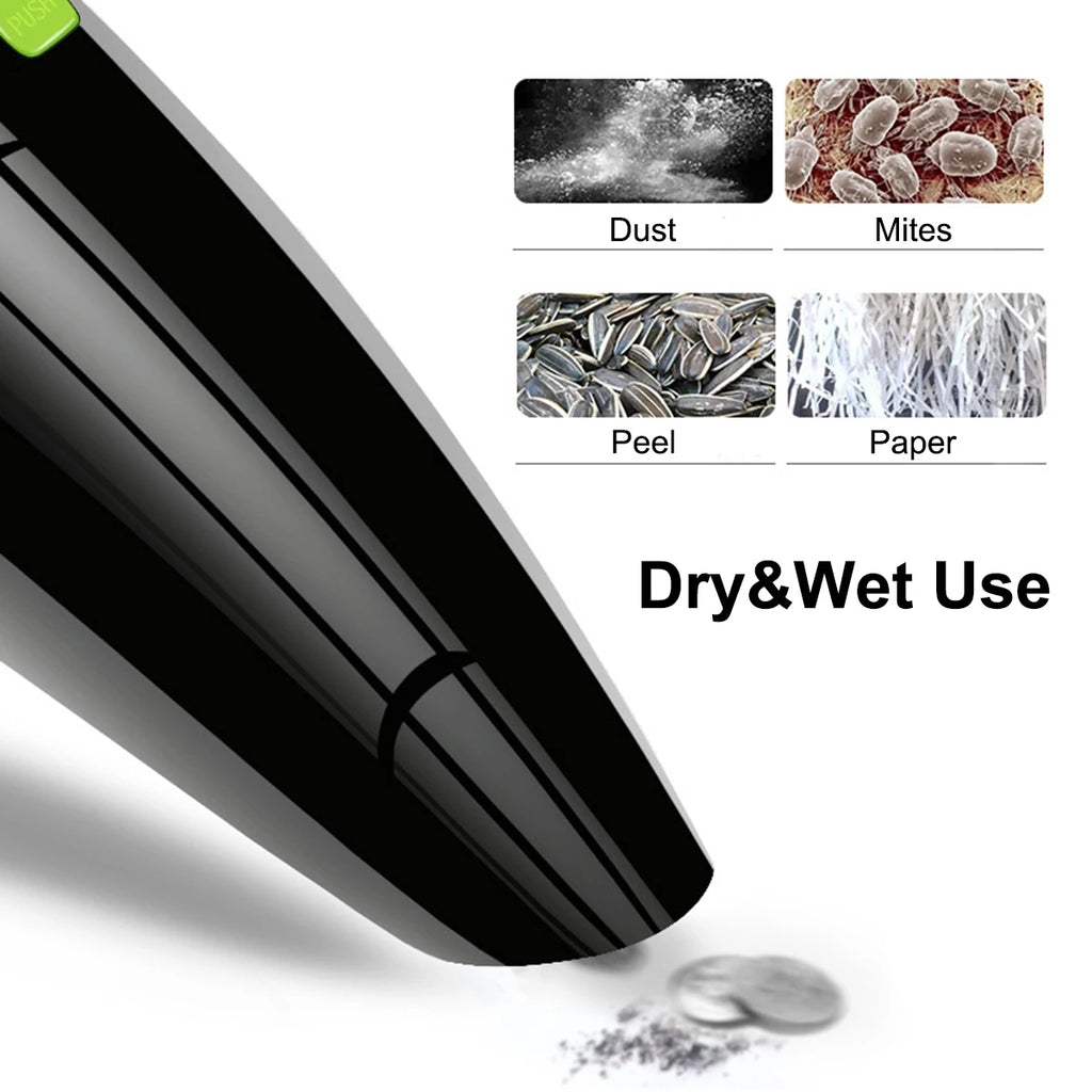 Portable Car Vacuum Cleaner, Handheld Cordless Rechargeable Car Vacuum, for Home, Car, Office Travel Cleaning, Black