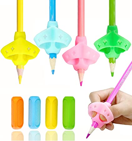 MOONSUN Pen Grip Writing Posture Corrector for Primary School Student School Supplies Kid Finger Pen Pencil Holder Help Learn Hold Grip Writing Corrector Silicone Writing Tool
