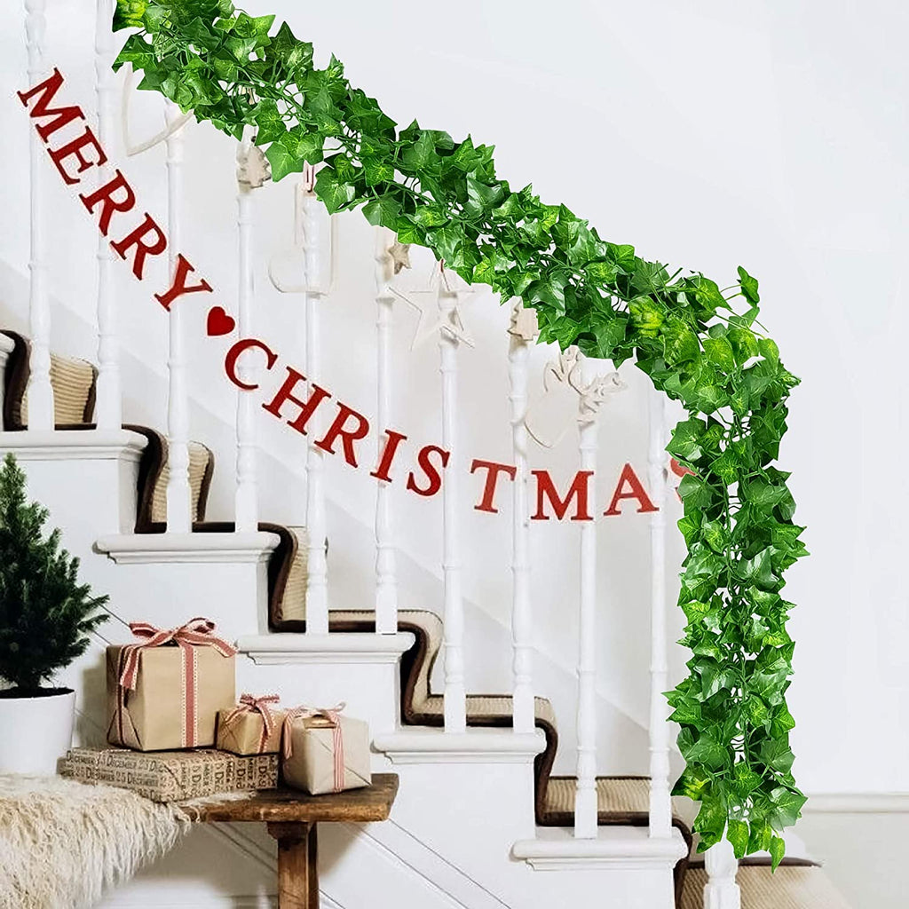 MOONSUN 79 Feet Fake Greenery Garlands Hanging Artificial Ivy Leaf Leaves Grass Plants Vine