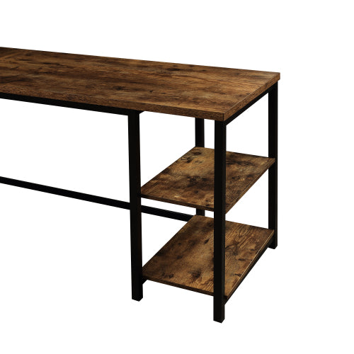 MOONSUN Office Desk, L-Shaped Computer Desk with 2-Tier Storage Shelves for Home Office