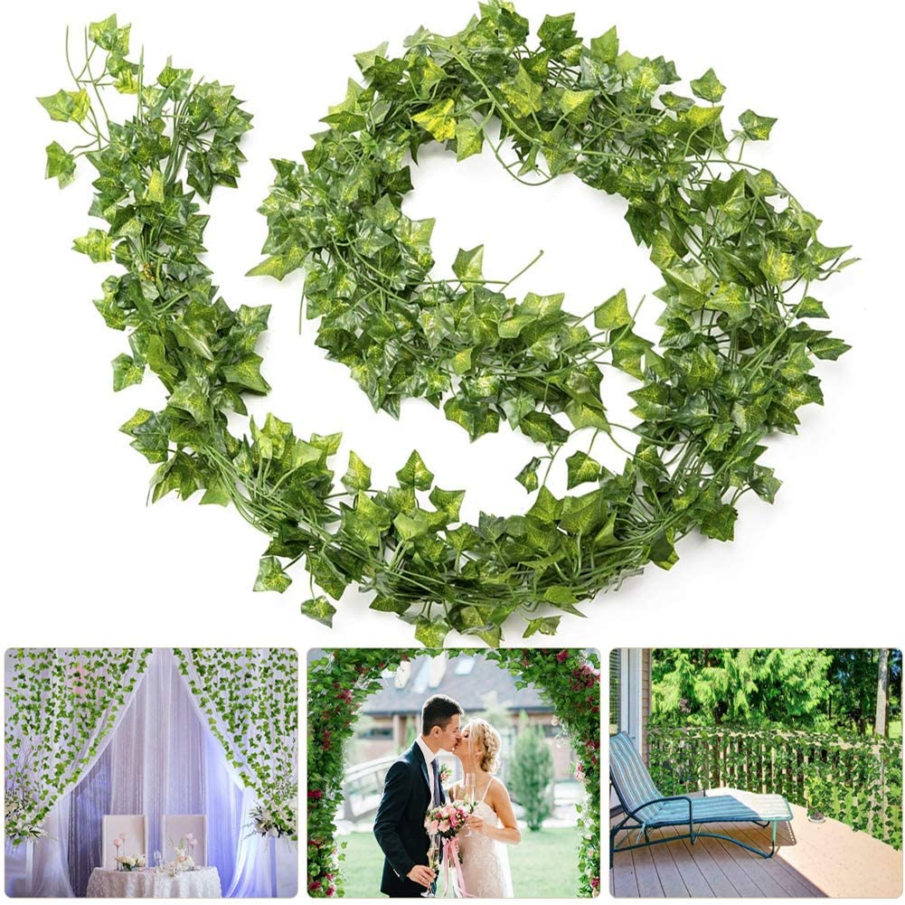 MOONSUN 79 Feet Fake Greenery Garlands Hanging Artificial Ivy Leaf Leaves Grass Plants Vine