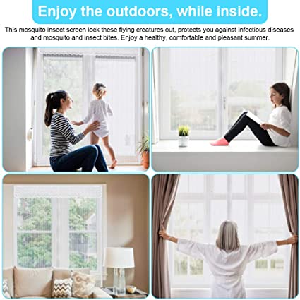 MOONSUN Anti Mosquito net Screen, Window Screen Netting for Indoor ,DIY Glass Fiber Screen Mosquito Bug Room Curtain Mesh