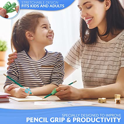 MOONSUN Pen Grip Writing Posture Corrector for Primary School Student School Supplies Kid Finger Pen Pencil Holder Help Learn Hold Grip Writing Corrector Silicone Writing Tool