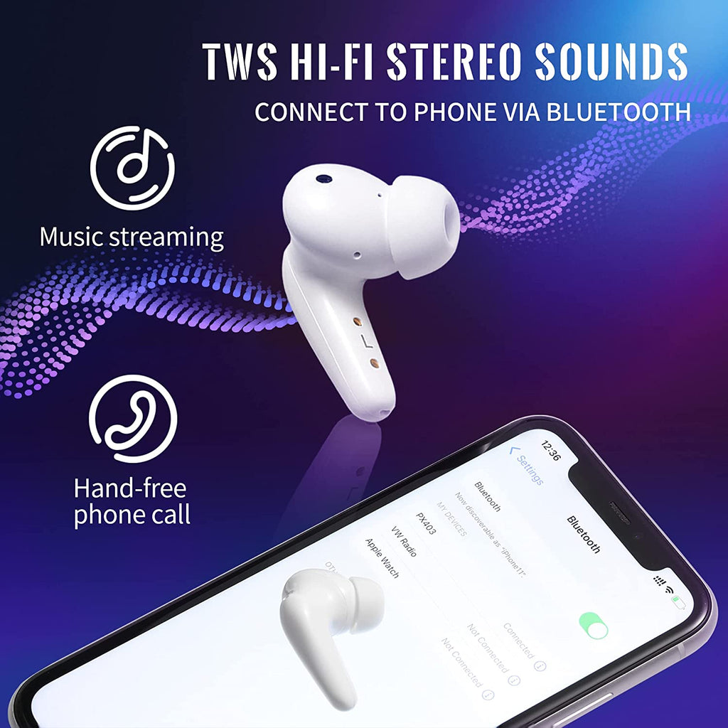 MOONSUN Bluetooth Hearing Amplifier for Seniors and Adults，Rechargeable with Noise Cancelling, Including Charging Case, A Pair
