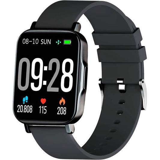 Smart Watch, Fitness Tracker for iOS Android Phones, IP68 Waterproof, Smartwatch for Men Women, Black