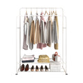 MOONSUN Garment Rack Freestanding Hanger Double Rods Multi-functional Bedroom Clothing Rack