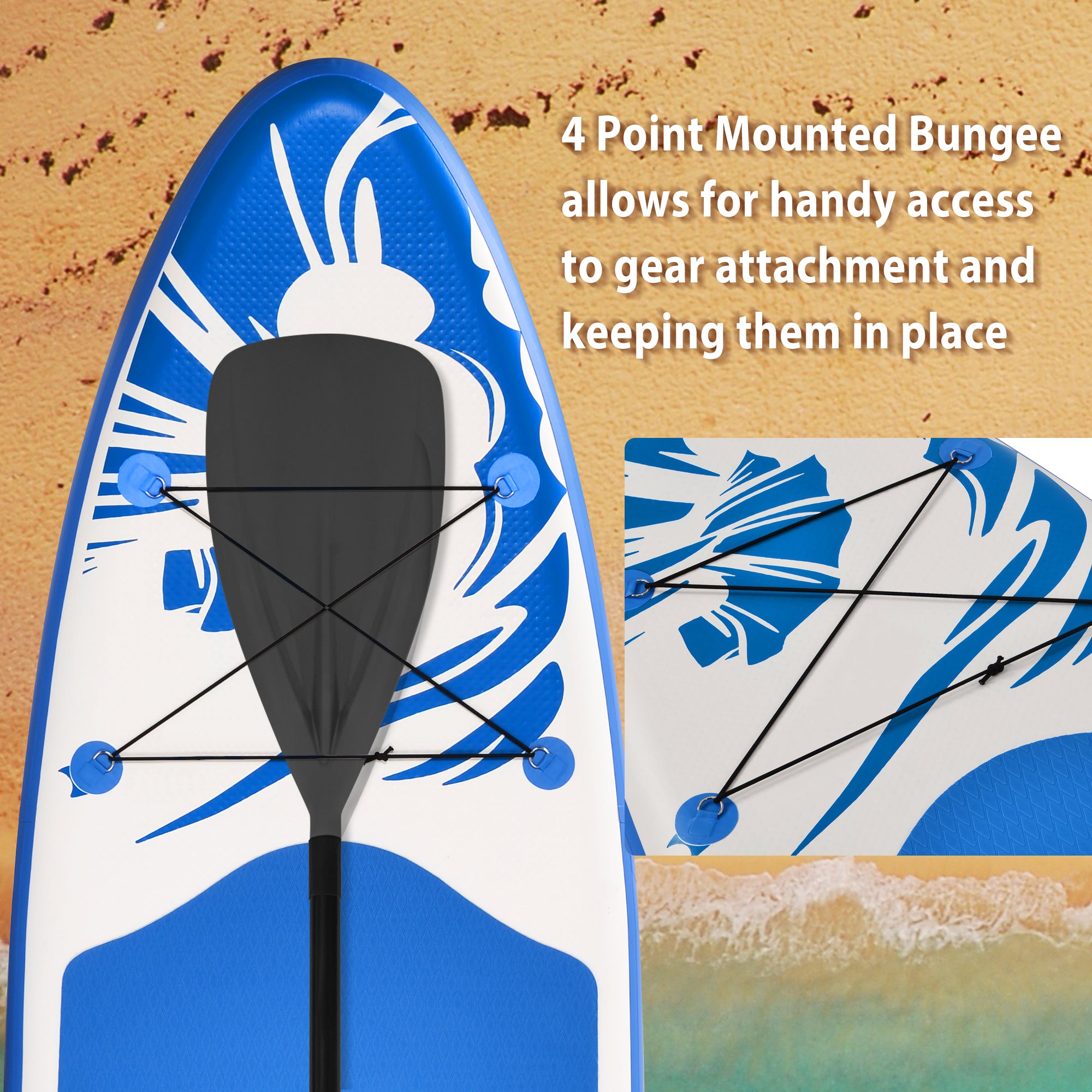 MOONSUN Inflatable Stand Up Paddle Board 10' x 30'' x 6'' Ultra-Light SUP, Non-Slip Deck, Premium SUP Accessories, Bottom Fin for Paddling, Leash, Hand Pump and Backpack, Youth & Adult Standing Boat