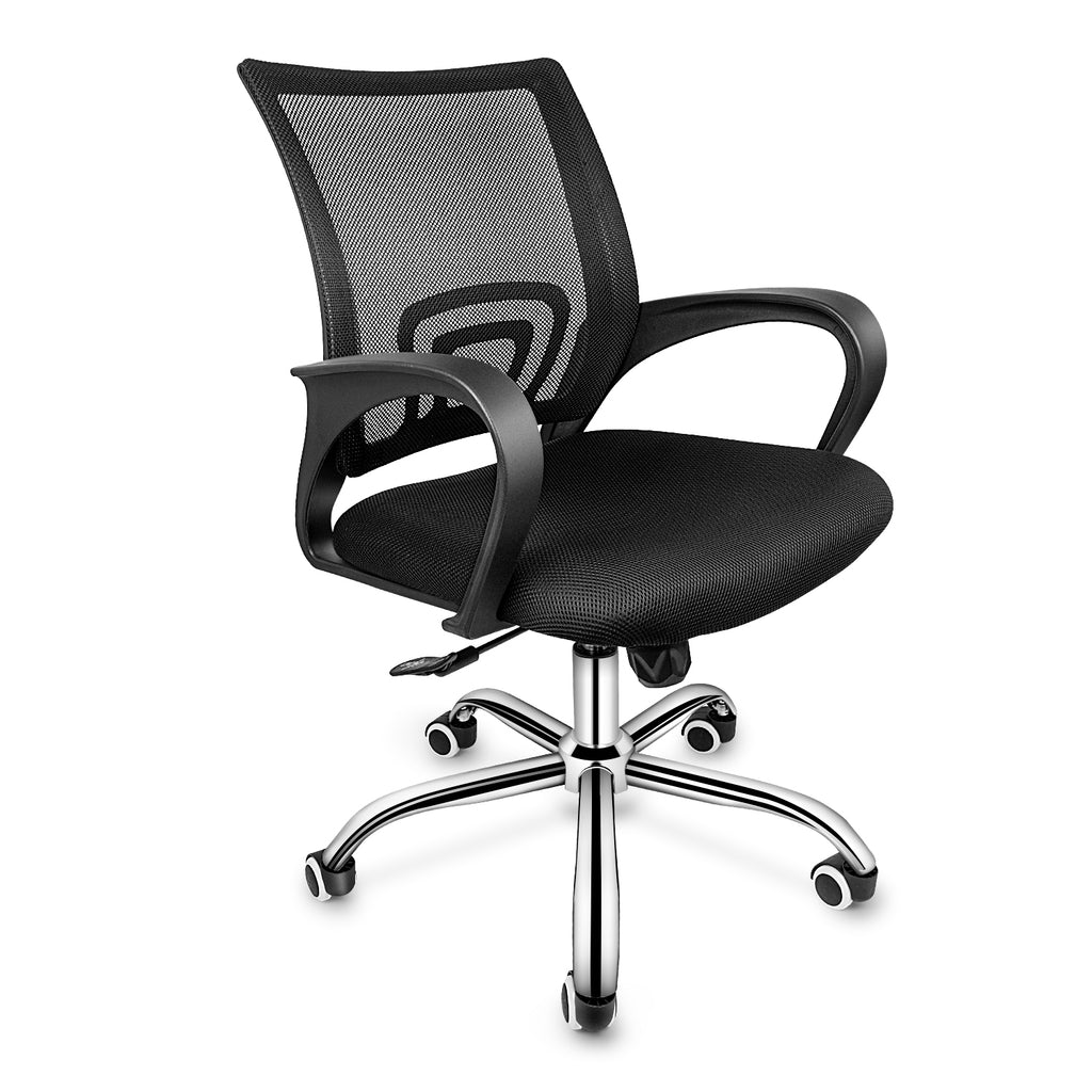 MOONSUN Task Office Chair Ergonomic Mesh Computer Chair with Wheels and Arms and Lumbar Support Adjustable Height Study Chair for Students Teens Men Women for Dorm Home Office,Black