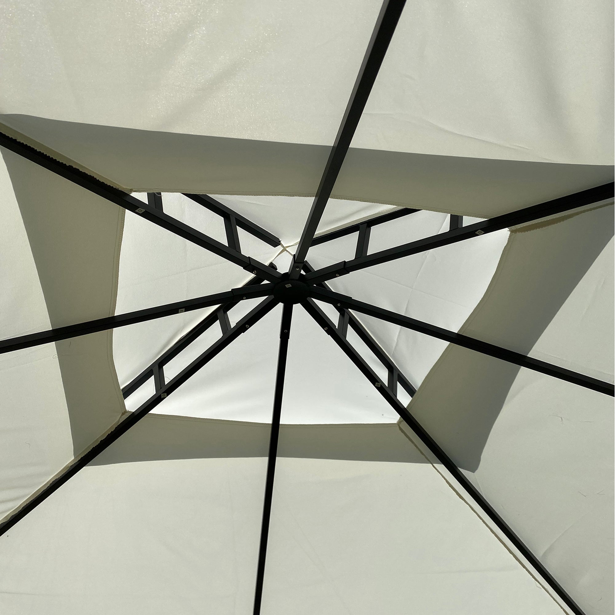 MOONSUN Outdoor Patio Garden Gazebo Tent 10x10 Ft,Outdoor Shading, Gazebo Canopy With Curtains,Beige