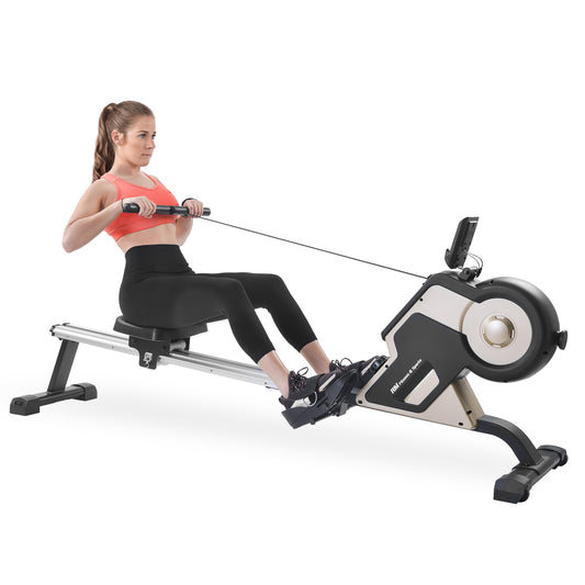 MOONSUN Rowing Machine Indoor Rower with Magnetic Tension System,LED Monitor and 8-level Resistance Adjustment Equipment