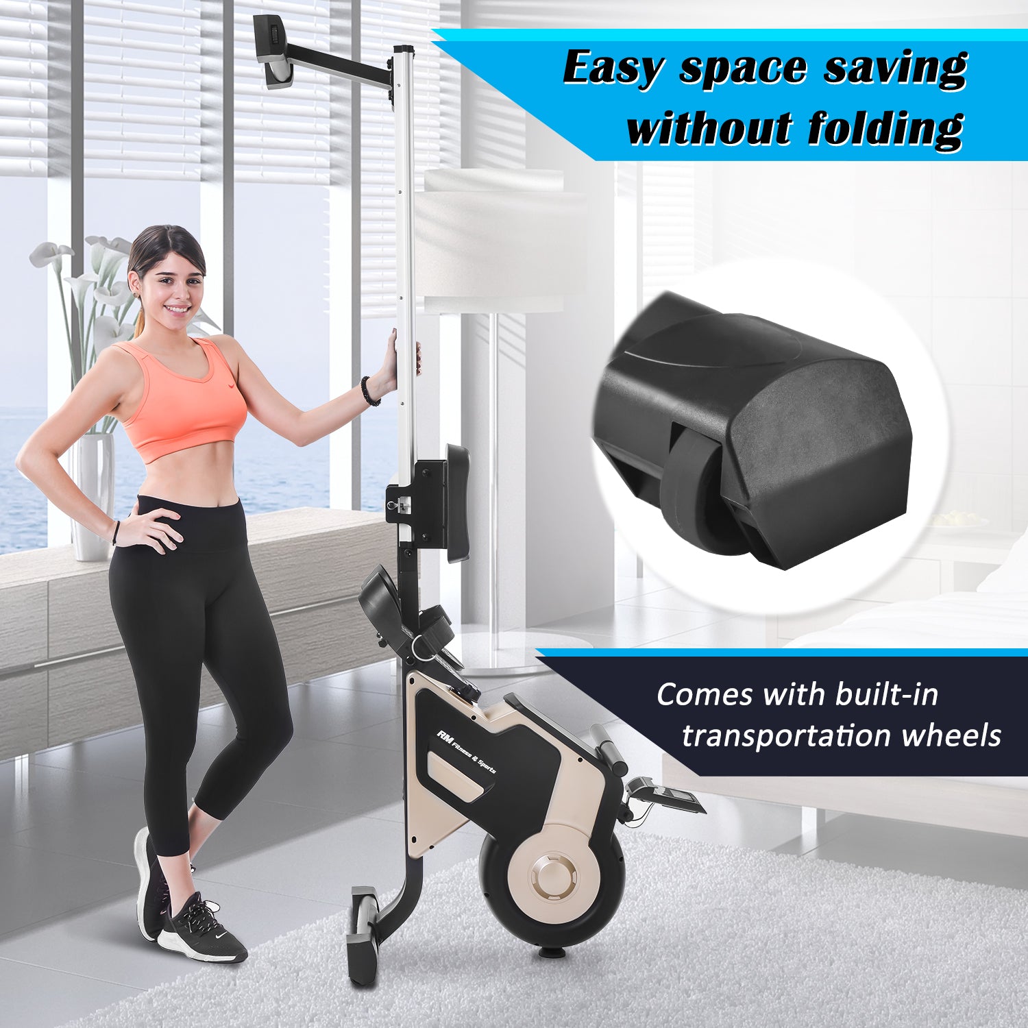 MOONSUN Rowing Machine Indoor Rower with Magnetic Tension System,LED Monitor and 8-level Resistance Adjustment Equipment