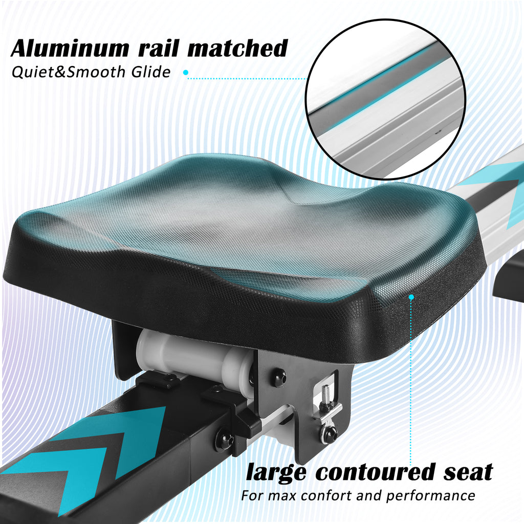 MOONSUN Rowing Machine Indoor Rower with Magnetic Tension System,LED Monitor and 8-level Resistance Adjustment Equipment