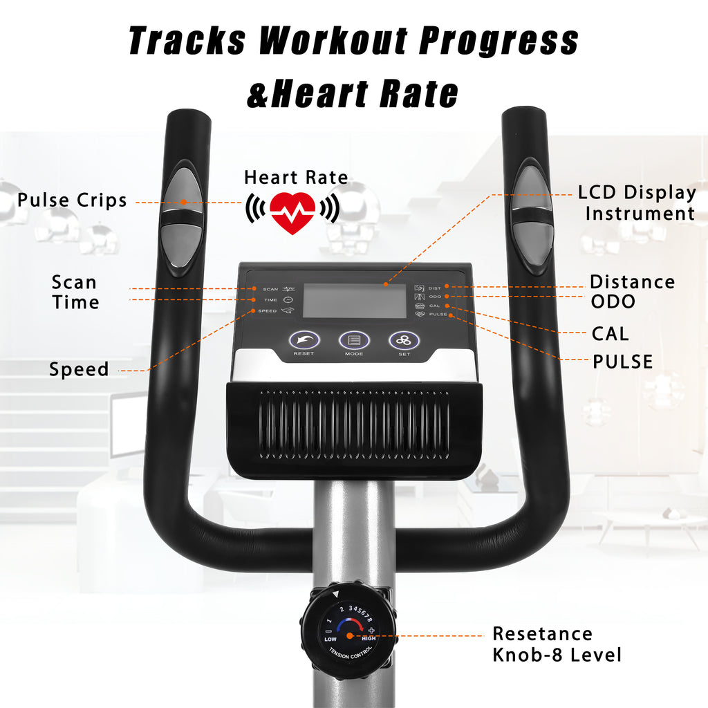 MoonSun Elliptical Machine Trainer Magnetic Smooth Quiet Driven with LCD Monitor, Heart Rate Monitor,Speed